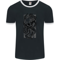 Cthulhu Octopus Kraken Octoskull Mens Ringer T-Shirt FotL Black/White