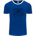 Pew Pew Pew Hands Funny Lightsaber Sci-Fi Mens Ringer T-Shirt Royal Blue/White