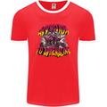 Quad Biking Adrenaline ATV Biker Off Road Mens Ringer T-Shirt FotL Red/White