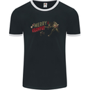 Merry Krampus Funny Christmas Xmas Mens Ringer T-Shirt FotL Black/White