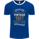 Premium Vintage 36th Birthday 1987 Mens Ringer T-Shirt FotL Royal Blue/White