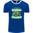 Will Trade Brother For Tractor Farmer Mens Ringer T-Shirt Royal Blue/White