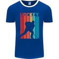 A Retro Ice Hockey Player Mens Ringer T-Shirt FotL Royal Blue/White