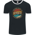 40th Birthday  Vintage Made In 1983 Mens Ringer T-Shirt FotL Black/White