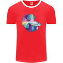 A Colourful Bettafish Aquarium Mens Ringer T-Shirt FotL Red/White