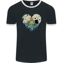 Love San Marino Flag Sammarinese Day Football Mens Ringer T-Shirt FotL Black/White
