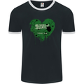 Love Saudi Arabia Flag Arabian Day Football Mens Ringer T-Shirt FotL Black/White