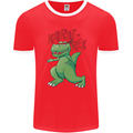 Karat-Rex Karate T-Rex Dinosaur Mens Ringer T-Shirt FotL Red/White