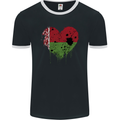 Love Belarus Flag Belarusian Day Football Mens Ringer T-Shirt FotL Black/White