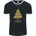 Avocado Christmas Tree Xmas Funny Food Mens Ringer T-Shirt FotL Black/White