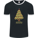 Avocado Christmas Tree Xmas Funny Food Mens Ringer T-Shirt FotL Black/White