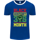 Black History Month Lives Matter Mens Ringer T-Shirt FotL Royal Blue/White