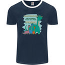 Nanny-saurus Funny Dinosaur Grandkids Mens Ringer T-Shirt FotL Navy Blue/White