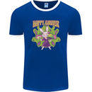 Trippy Easter Magic Mushrooms LSD Mens Ringer T-Shirt FotL Royal Blue/White