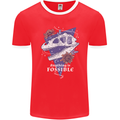 Fossible Funny Fossil Paleontology Dinosaur Mens Ringer T-Shirt FotL Red/White