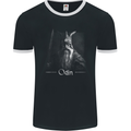 Odin With Valknut Symbol Viking Norse Warrior Mens Ringer T-Shirt FotL Black/White