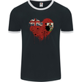 Love Flag Bermuda Football Mens Ringer T-Shirt FotL Black/White