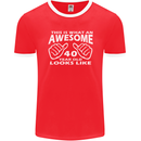 40th Birthday 40 Year Old This Is What Mens Ringer T-Shirt FotL Red/White