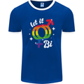 Let It Bi LGBT Gay Pride Awareness Mens Ringer T-Shirt FotL Royal Blue/White