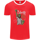 Liberty and Baseball Mens Ringer T-Shirt FotL Red/White