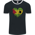 Love Sao Tome and Principe Flag Day Football Mens Ringer T-Shirt FotL Black/White