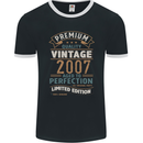 Premium Vintage 16th Birthday 2007 Mens Ringer T-Shirt FotL Black/White