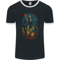 Skull Jumper Fantasy Basketball Player Mens Ringer T-Shirt FotL Black/White