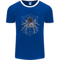 USA Spider American Flag Mens Ringer T-Shirt FotL Royal Blue/White