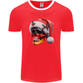 German Christmas Skull Xmas Germany Flag Mens Ringer T-Shirt FotL Red/White