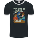 Deadly Games For Kids Grim Reaper Ouija Board Mens Ringer T-Shirt FotL Black/White