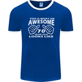 70th Birthday 70 Year Old This Is What Mens Ringer T-Shirt FotL Royal Blue/White