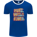 RV Live What You Love Motorhome Caravan Mens Ringer T-Shirt Royal Blue/White
