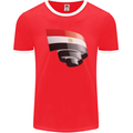 Curled Egypt Flag Egyptian Day Football Mens Ringer T-Shirt FotL Red/White