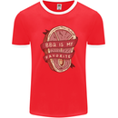 BBQ is My Favourite Funny Steak Grill Braai Mens Ringer T-Shirt FotL Red/White