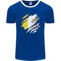 Torn Vatican Flag Day Mens Ringer T-Shirt FotL Royal Blue/White