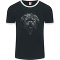 Realistic Shih Tzu Dog Mens Ringer T-Shirt FotL Black/White
