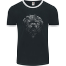 Realistic Shih Tzu Dog Mens Ringer T-Shirt FotL Black/White