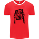 Black Lives Matter Sign Racial Equality Mens Ringer T-Shirt Red/White
