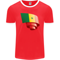 Curled Senegal Flag Senegalese Day Football Mens Ringer T-Shirt FotL Red/White