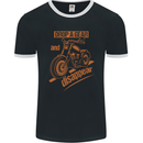 Drop a Gear Disappear Motorcycles Biker Motorbike Mens Ringer T-Shirt FotL Black/White