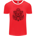 Anchor Skull Sailor Sailing Captain Pirate Ship Mens Ringer T-Shirt Red/White