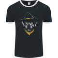 Cowboy Dog Mens Ringer T-Shirt FotL Black/White