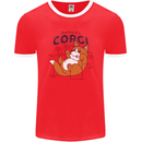 Corgi Anatomy Dog Mens Ringer T-Shirt FotL Red/White