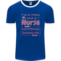 Mom and a Nurse Nothing Scares Me Mothers Day Mens Ringer T-Shirt FotL Royal Blue/White