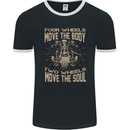 Two Wheels Biker Motorcycle Motorbike Mens Ringer T-Shirt FotL Black/White