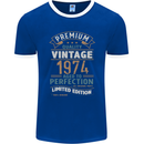 Premium Vintage 49th Birthday 1974 Mens Ringer T-Shirt FotL Royal Blue/White