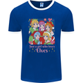 A Girl Who Loves Elves Christmas Anime Xmas Mens Ringer T-Shirt FotL Royal Blue/White