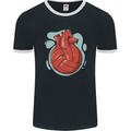 Volleyball Shaped Like a Heart Mens Ringer T-Shirt FotL Black/White