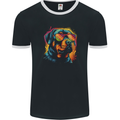 Retrowave Rottweiler Dog Mens Ringer T-Shirt FotL Black/White