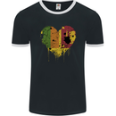 Love Sri Lankan Flag Sri Lanka Day Football Mens Ringer T-Shirt FotL Black/White